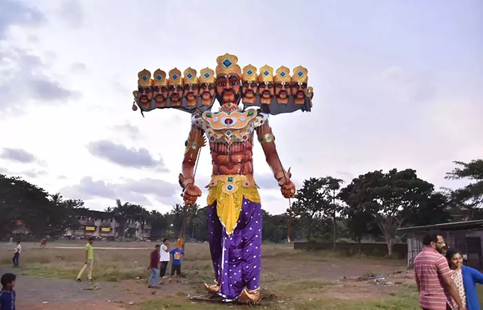 Setting Giant Demon Effigies Ablaze At Mapusa, Goa