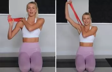 Single arm press resistance band exercise for the back