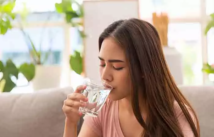 Woman drinking water