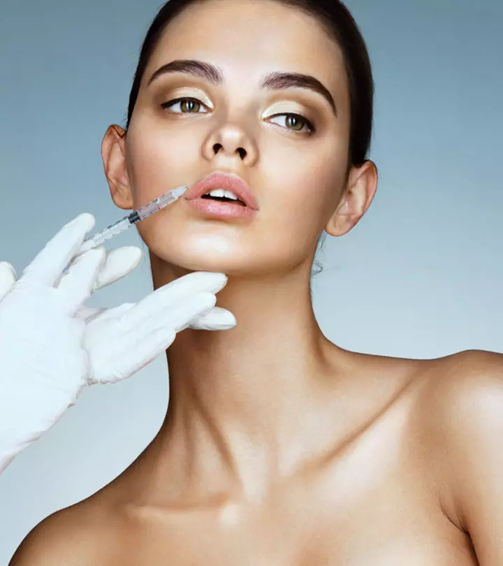 A girl getting preventative Botox treatment