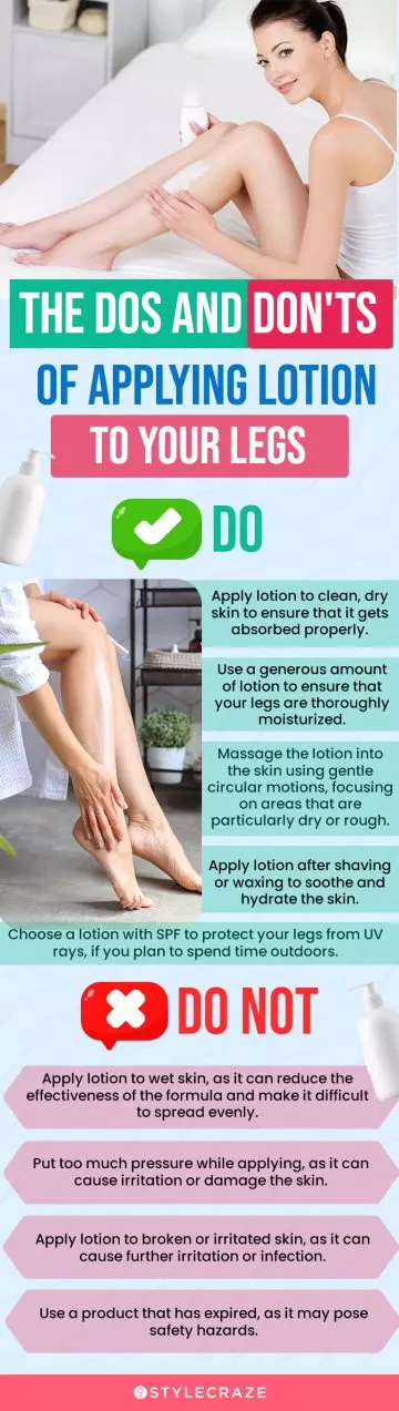 The Dos And Don'ts Of Applying Lotion To Your Legs (infographic)
