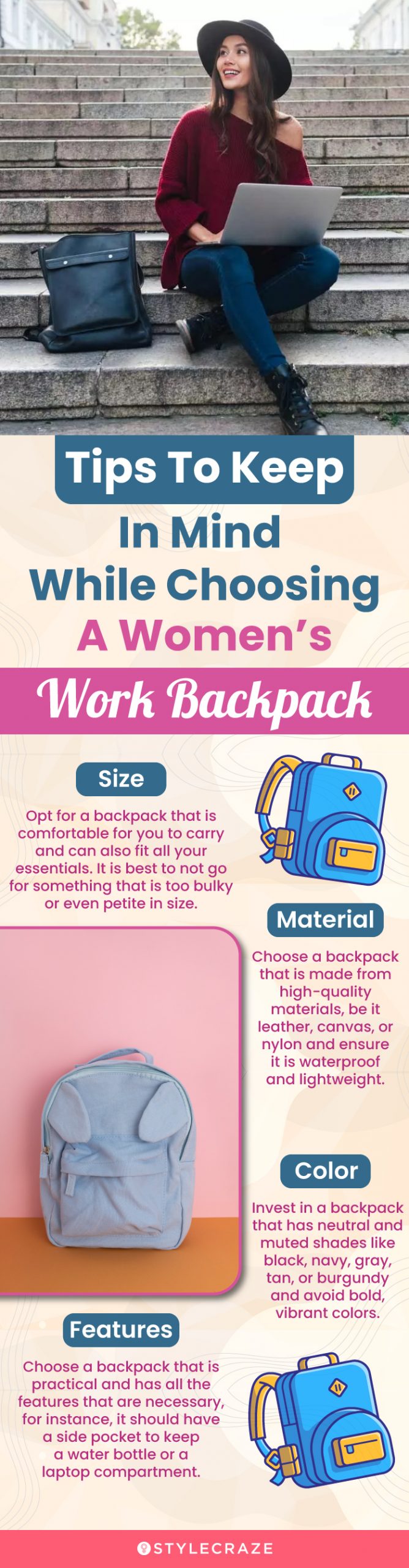 Tips To Keep In Mind While Choosing A Women’s Work Backpack (infographic)