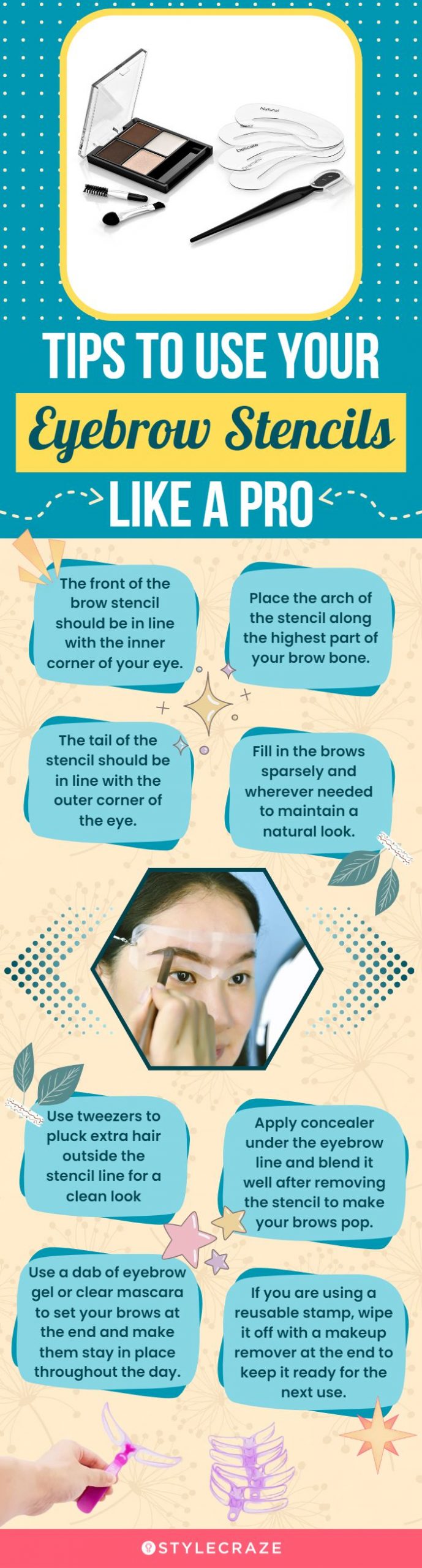 Tips To Use Your Eyebrow Stencils Like A Pro (infographic)