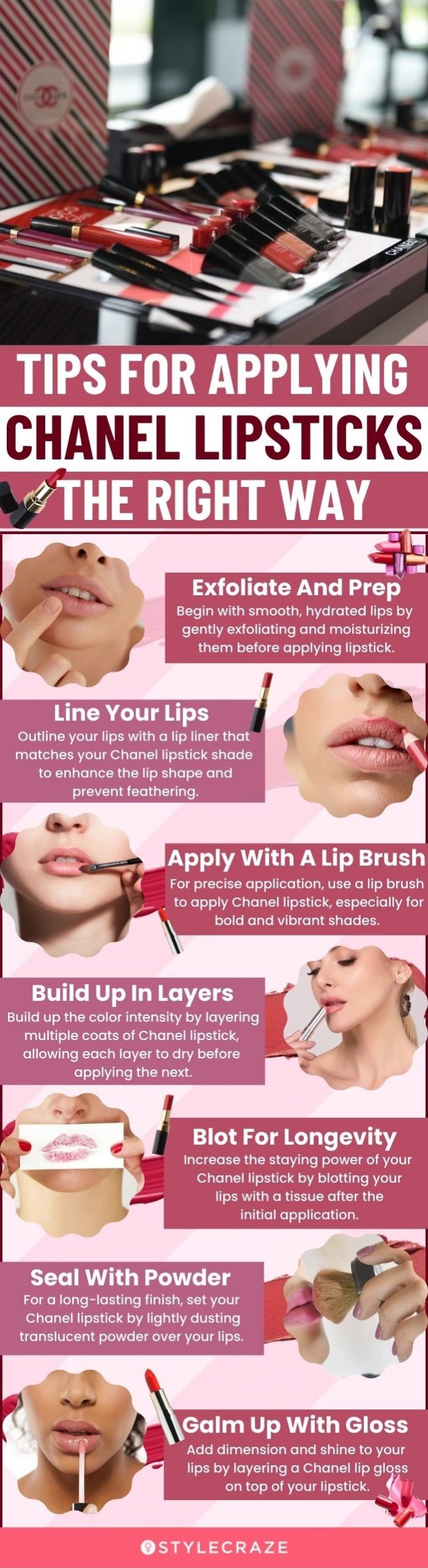 Tips and Tricks For Applying And Enhancing Chanel Lipstick (infographic)