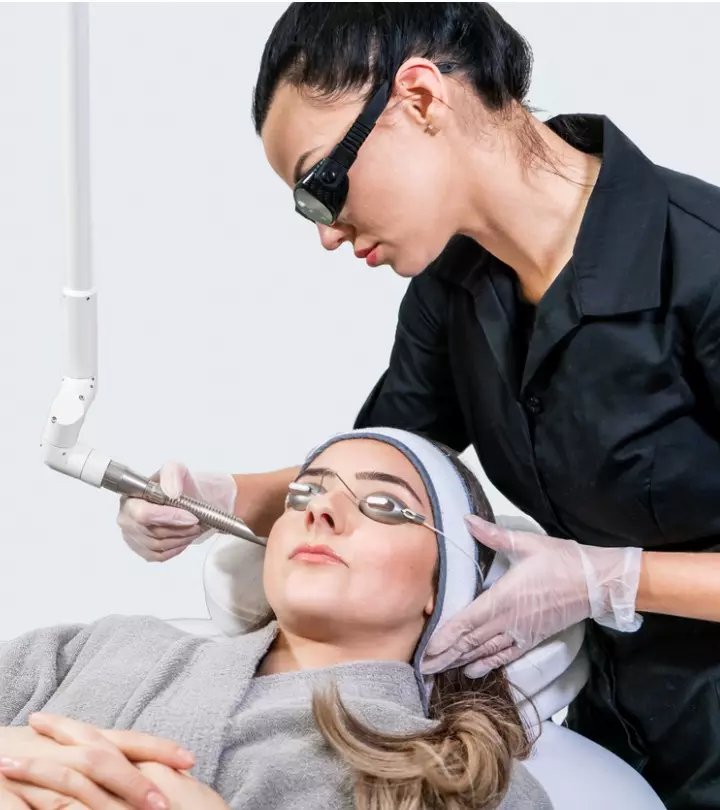 Woman Getting VBeam Perfecta Laser Treatment