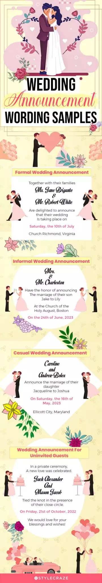 wedding announcement wording samples (infographic)