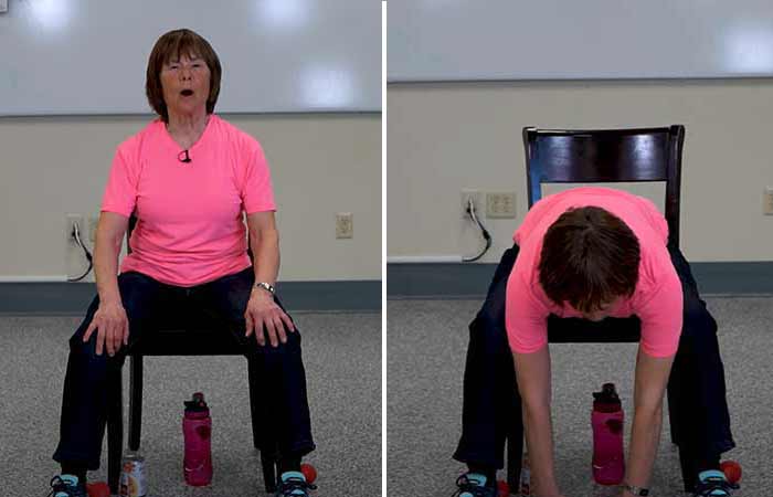 Touch the floor chair exercises for seniors