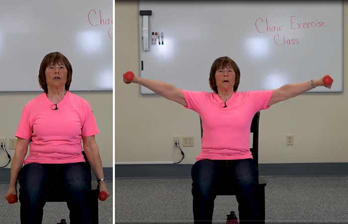 Chair exercises for seniors with seated lateral raises