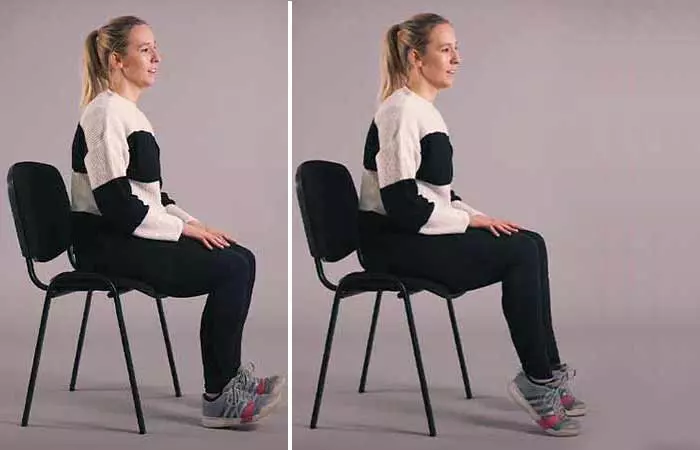 Chair exercises for seniors with toe and heel raises