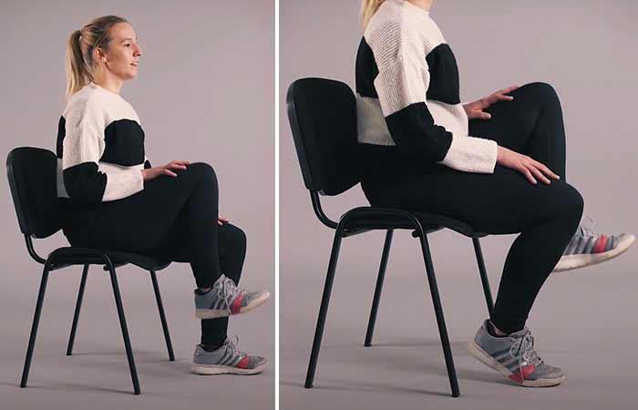 Seated marching chair exercise for seniors