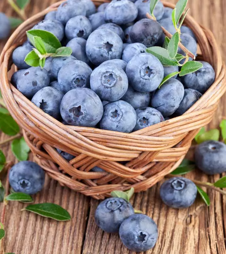 Lots of blueberries in a basket