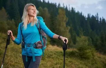 Woman enjoying hiking