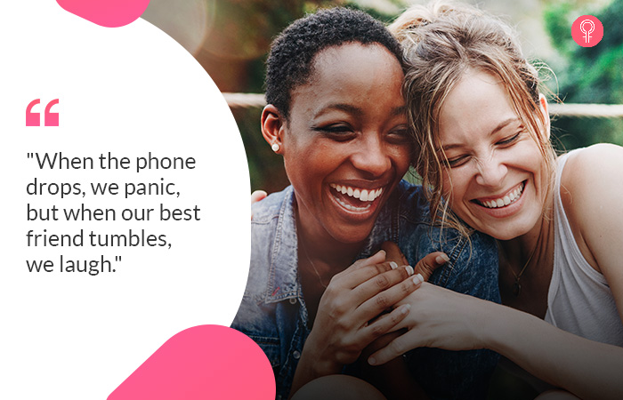 When the phone drops, we panic, but when our best friend tumbles, we laugh.