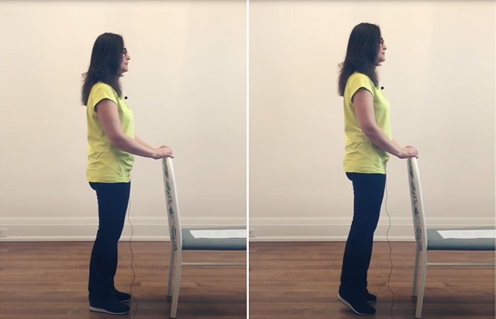 Chair calf raise exercise for osteoporosis