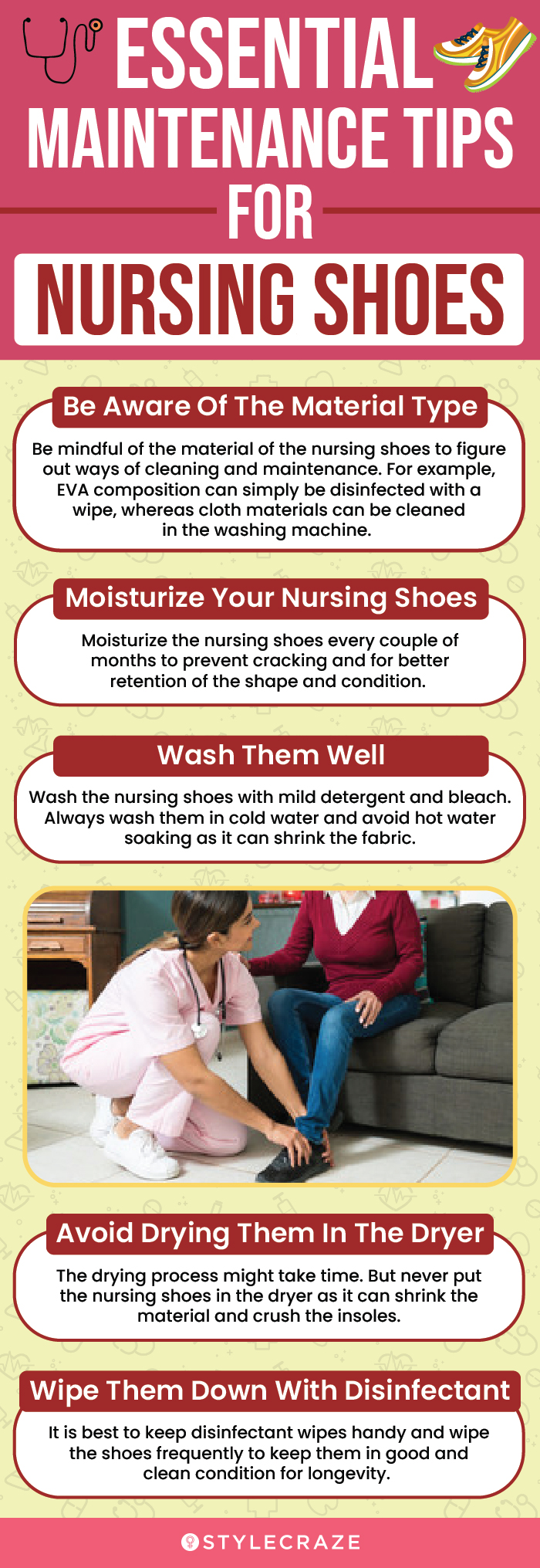 Essential Maintenace Tips For Nursing Shoes (infographic)