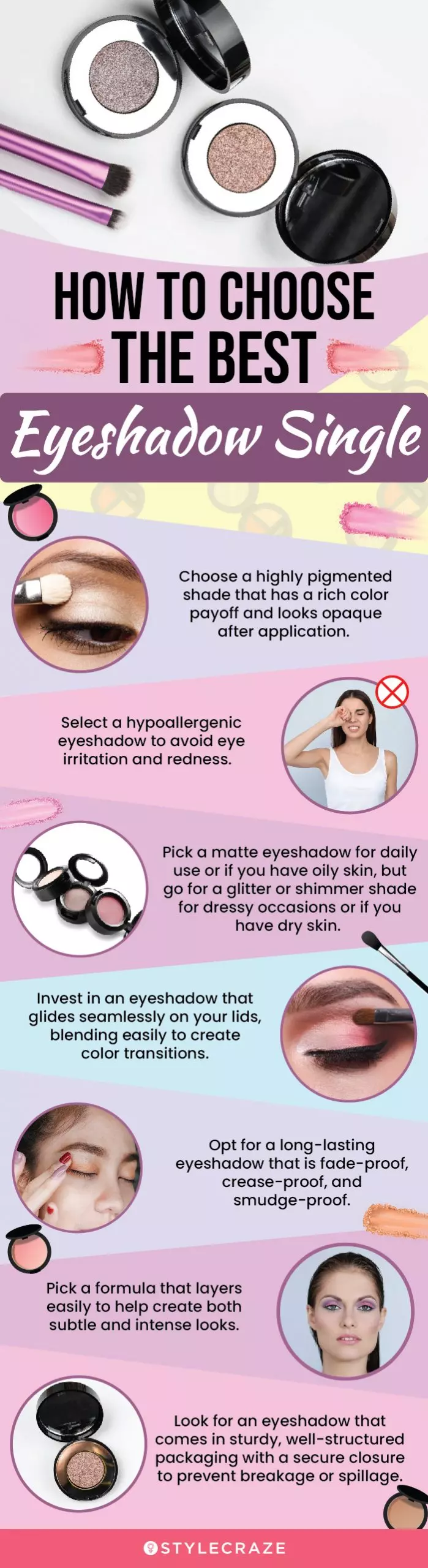 How To Choose The Best Eyeshadow Single (infographic)