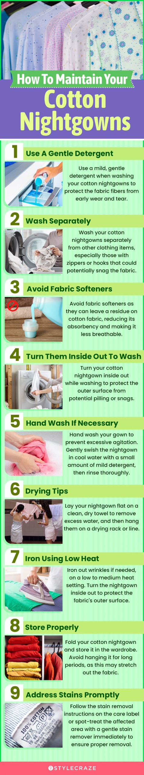 How To Maintain Your Cotton Nightgowns (infographic)