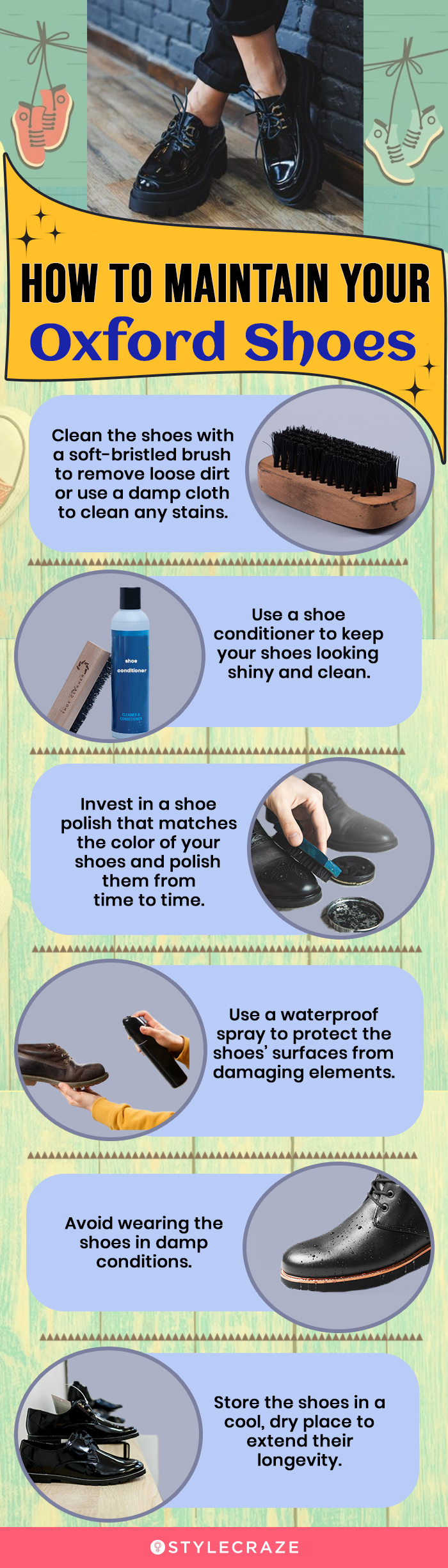 How To Maintain Your Oxford Shoes (infographic)
