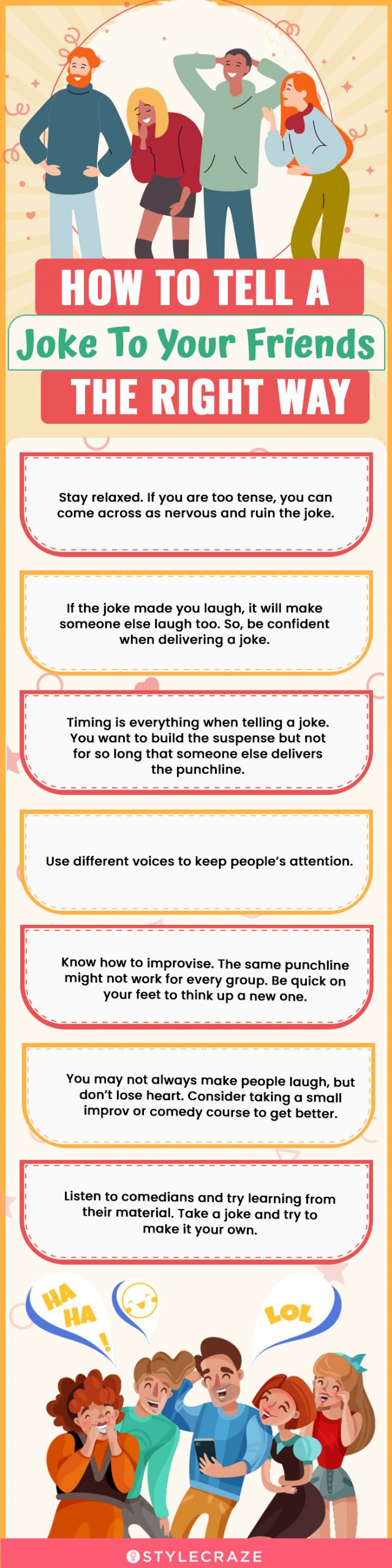how to tell a joke to your friends the right way (infographic)