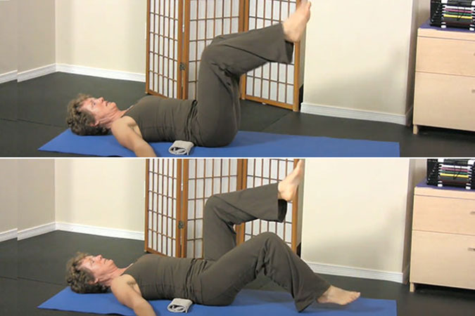 Lying leg drop exercise for osteoporosis