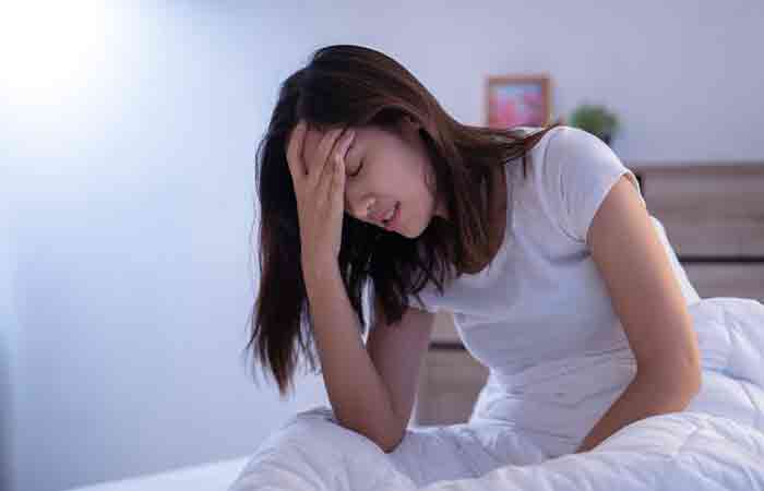 Woman has headache due to side effect of valerian root