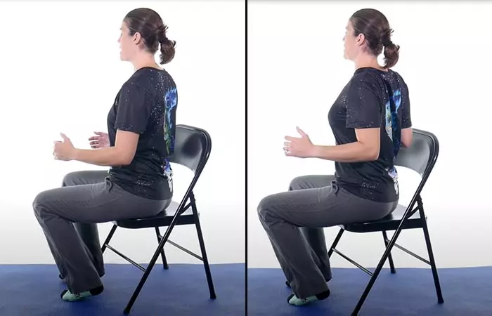 Scapular squeeze exercise for upper back pain