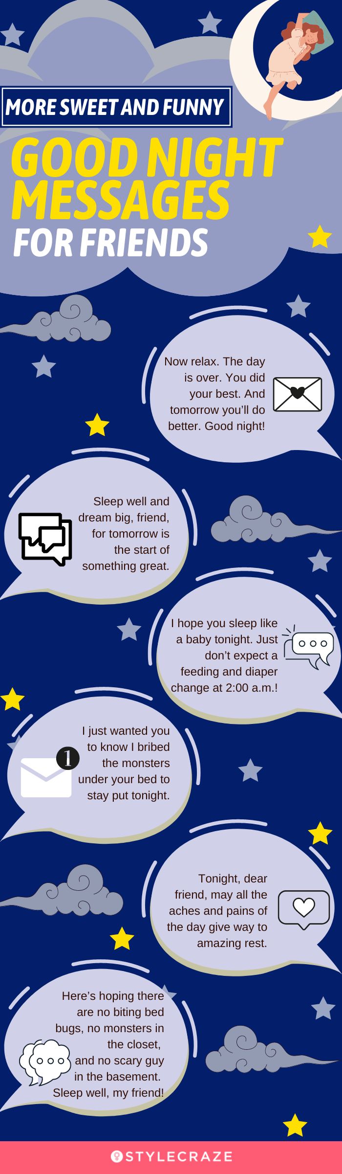 good night messages for friends (infographic)