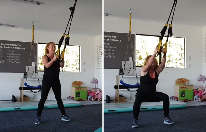 TRX squat exercise to induce labor
