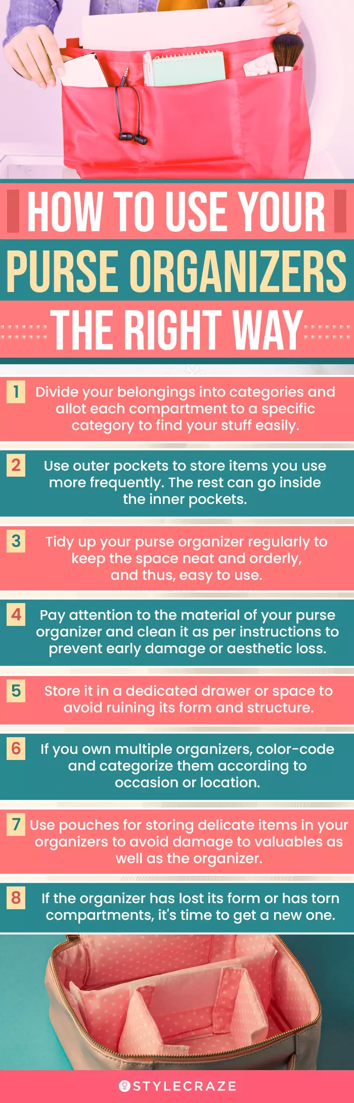 How To Use Your Purse Organizers The Right Way (infographic)