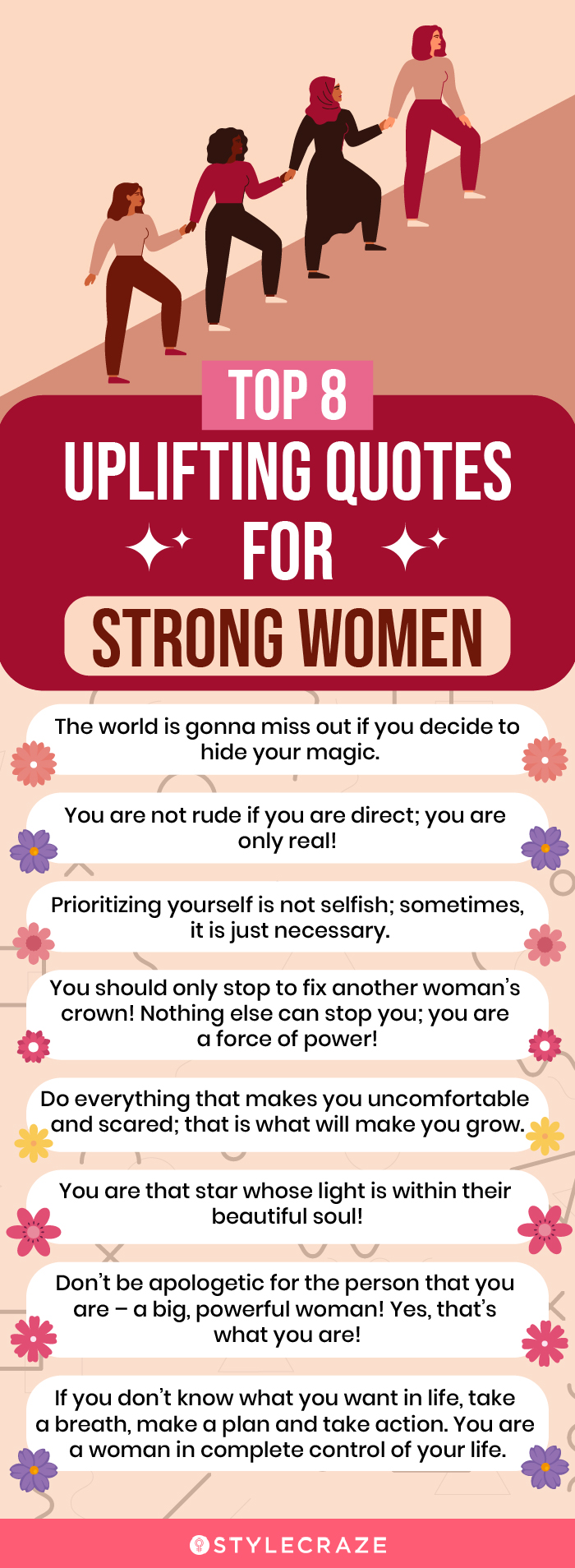 top 8 uplifting quotes for strong women (infographic)