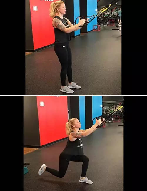 TRX reverse lunges exercise