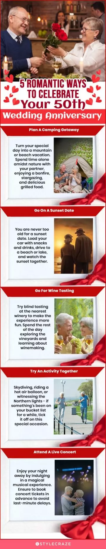 5 romantic ways to celebrate your 50th wedding anniversary (infographic)