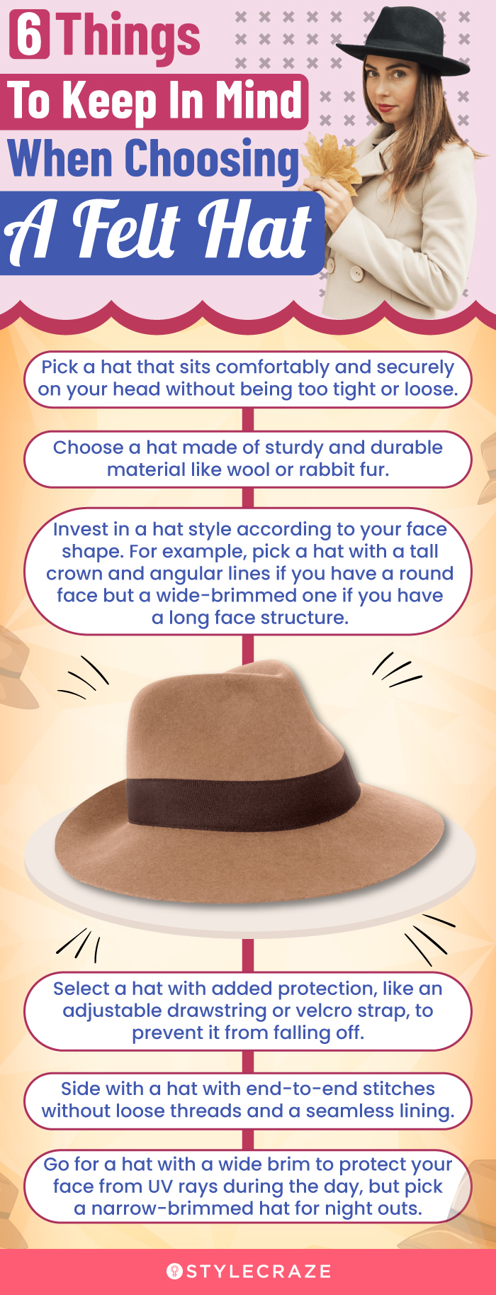 6 Things To Keep In Mind When Choosing A Felt Hat (infographic)