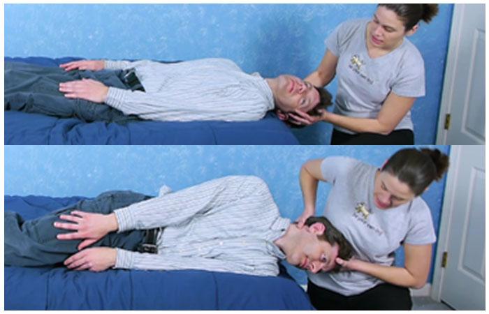 Epley maneuver exercise for vertigo