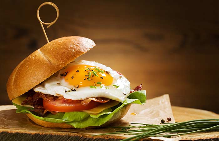 Bacon and duck egg sandwich benefits