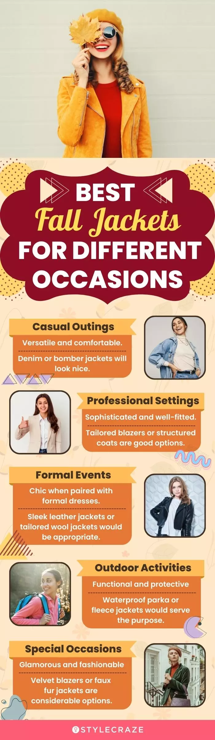 Best Fall Jackets For Different Occasions (infographic)