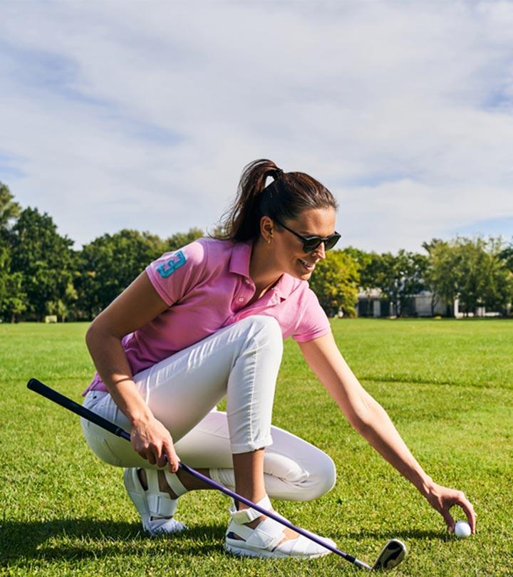 pink golf pants womens