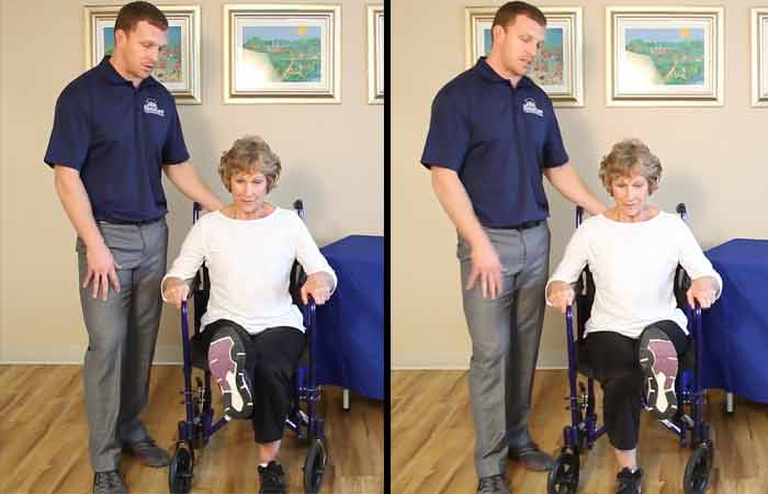 Chair leg raise exercise for peripheral artery disease
