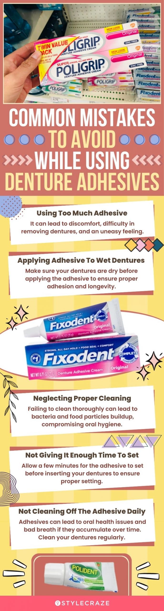 Common Mistakes To Avoid While Using Denture Adhesives (infographic)