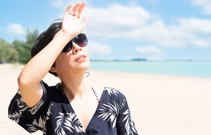 Woman overexposing her body to the sun can lead to cysts