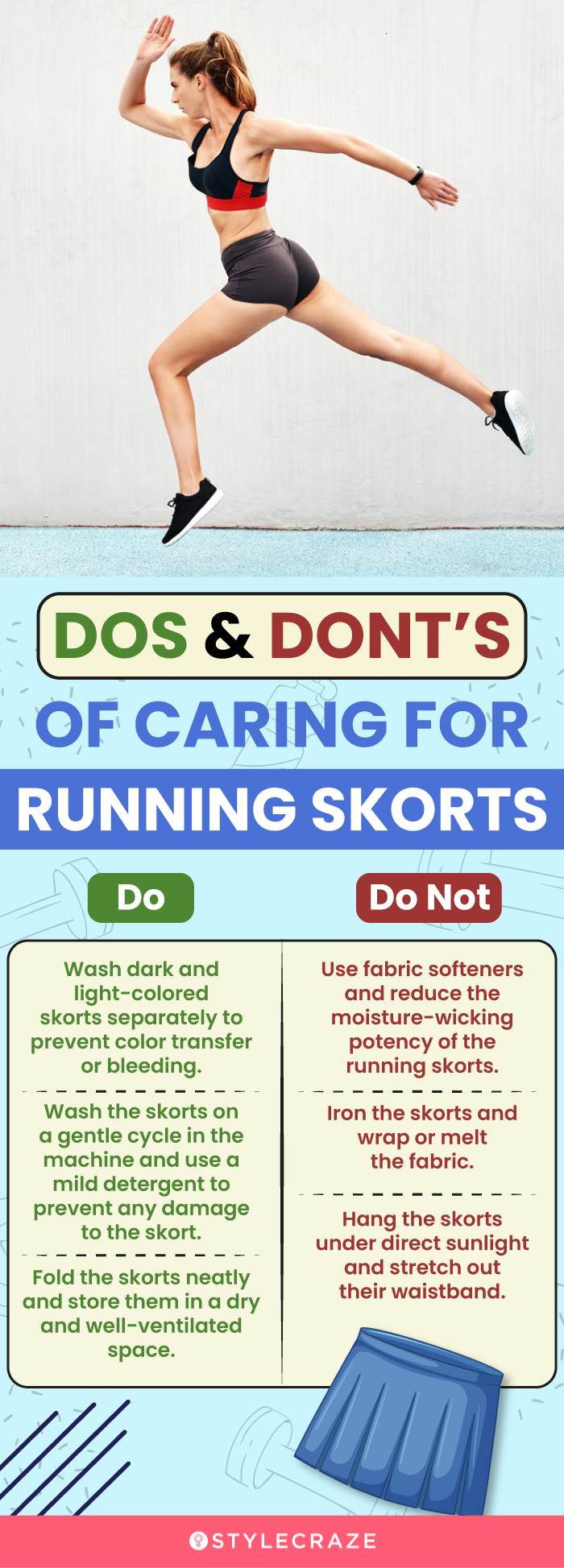 Dos & Donts To Care For Running Skorts (infographic)