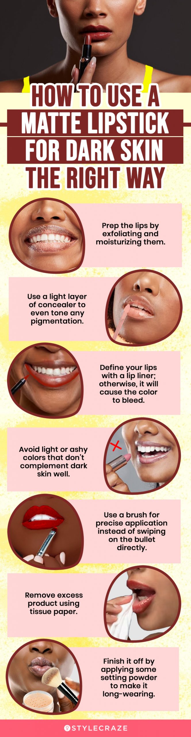 How To Use A Matte Lipstick For Dark Skin (infographic)