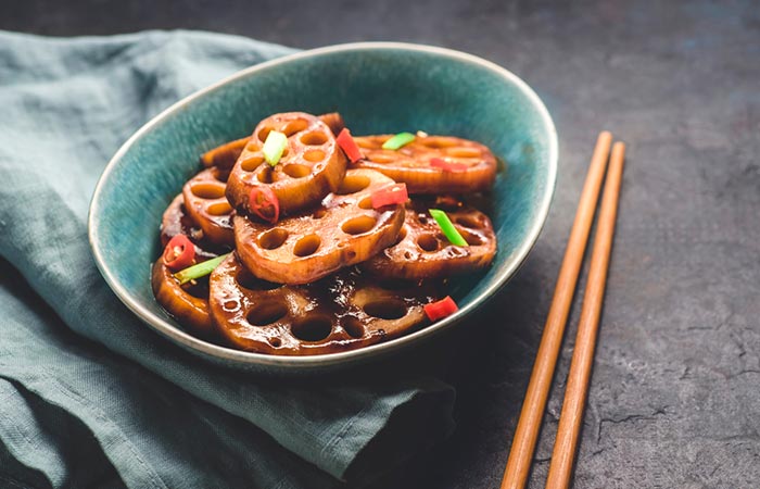 Lotus root stir-fry make a healthy addition to one's diet