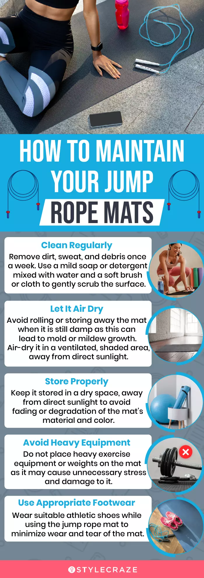 How To Maintain Your Jump Rope Mats (infographic)