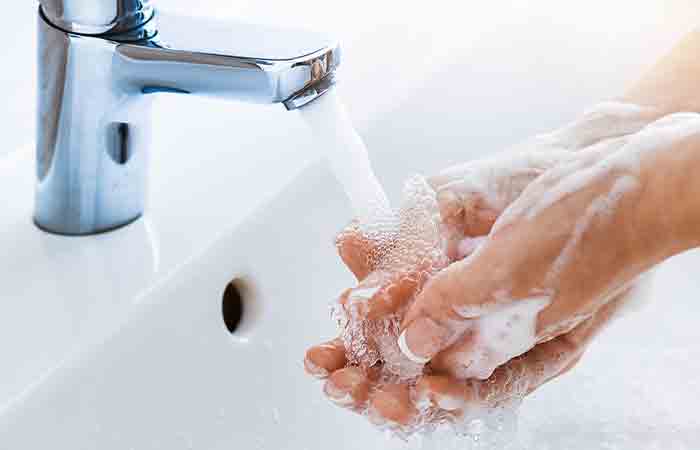 Wash hands regularly to prevent skin abscess