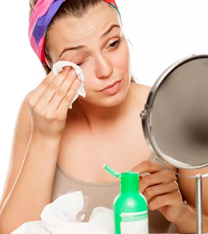 Woman Removing Makeup