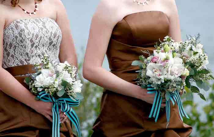 Maid of honor and matron of honor in different attires