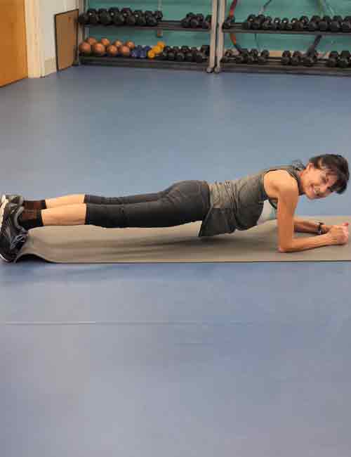 Plank core exercise for seniors