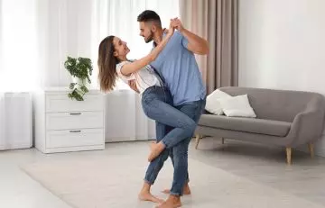 Dancing it out is a great rainy day date idea