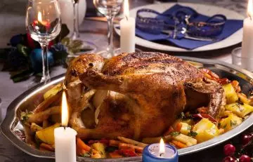 Serve delicious roasted chicken at a 50th wedding anniversary party